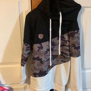 Cowell neck sweatshirt hooded light weight